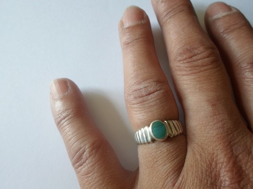 Bague argent massif - en,