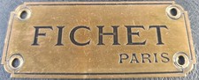 Ancienne Plaque Laiton FICHET PARIS de  Coffre Fort, Collections, Déco