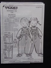 § patron MODES ET TRAVAUX 11/1992 salopette pour enfant