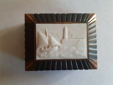 BOÎTE COFFRET EN METAL ORFEAR PARIS MADE IN FRANCE A DECOR BATEAU MER PHARE 