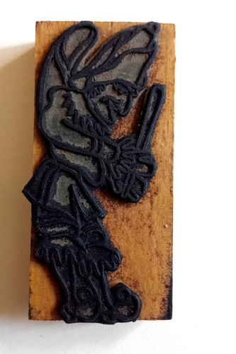 Ancien tampon encreur sur - sur, bois