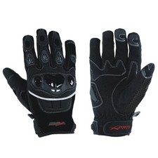 Gants Textile Motard Moto Inserts Mesh Ventilations Stretch Reflechissant Noir