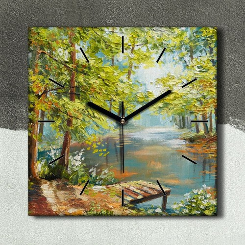 Horloge murale sur toile 30x30