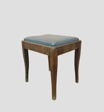 Banquette de piano  art déco en hêtre teinté noyer . XX siècle .