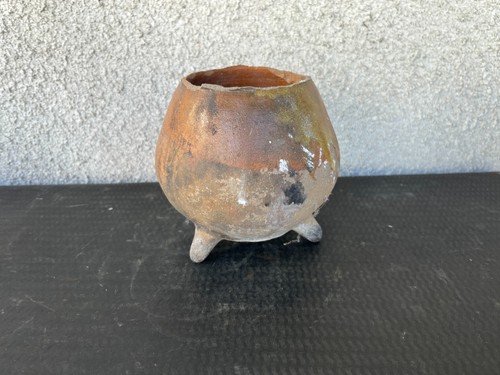 Ancien pot trépied terre - pot,
