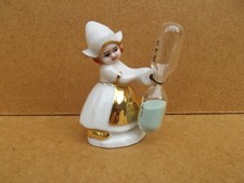 Ancien sablier porcelaine allemande représentant une hollandaise Marqué Germany