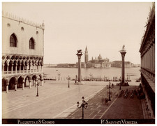 Paolo Salviati, Italia, Venezia, Piazzetta e San Giorgio vintage albumen print