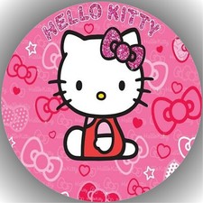 Hello Kitty .  Décoration de gâteau comestible, feuille Azyme , diamètre 20cm.