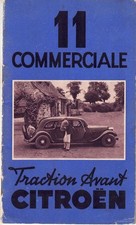 Catalogue brochure Citroën Traction 11cv Commerciale 10/1937 France