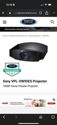 Sony vpl vw95es - sony, home