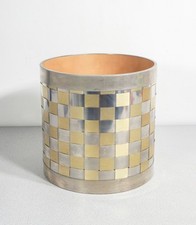 Vase Cesto Porta Riviste Design Italie Style Willy Rizzo Métal Chromé 1970