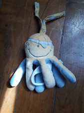 Doudou Musical Pieuvre Noukie's  attache poussette ou lit ou parc  jaune bleu ?