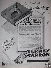 PUBLICITÉ FUSIL VERNEY CARRON L'ALBUM GÉNÉRAL POUR LES CHASSEURS