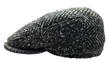 Fiebig Laine Casquette Plate Chapeau en Épi Anthracite Tendance