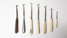 Anciens Ensemble de 7 Crochets Lacets Bottines Corsets XIXe siècle