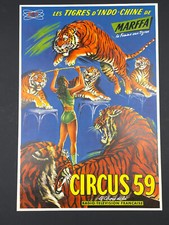Affiche ancienne cirque originale circus 59 Tigres , vintage CIRCUS POSTER