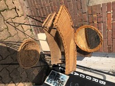 Table Coiffeuse Rotin avec Rangement et Pieds compas 1950 