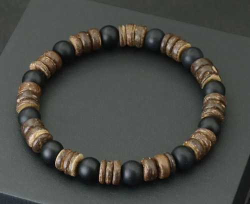 Bracelet perles agate mate - perles,