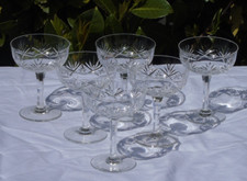 Cristallerie de Lorraine Lemberg Service de 6 coupes à champagne en cristal