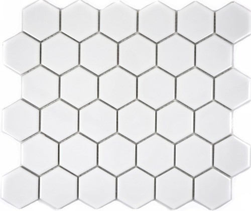 Mosaïque hexagonal uni blanc - uni,
