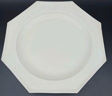MONTEREAU - PLAT OCTOGONAL  EN FAÏENCE Modèle PERLES Ivoire 