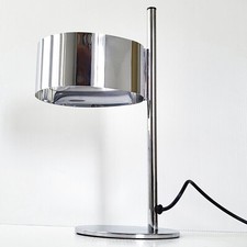 LAMPE DE TABLE VINTAGE 1960 EN ACIER BROSSE BRILLANT 60S SPACE AGE 1960S RETRO