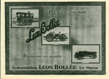 Publicité ancienne automobiles Léon Bollée le Mans 1925 issue de magazine