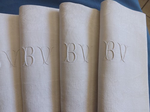 Serviettes table damas - 6,
