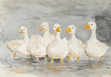 Affiche aquarelle canard rustique - Art mural animalier -...