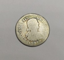 RARE Monnaie Argent, 1/2 Real