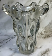Ancien grand vase girafe cristal Art VANNES design 27 cm