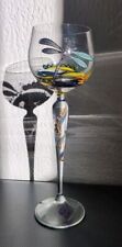 Verre à vin en verre soufflé et peint à décor de libellule Rêveries Paul Nagel