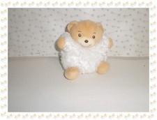 ㉓ - Mini Doudou Ours Boule Patapouf Yéti Blanc Beige Collection Fur Kaloo