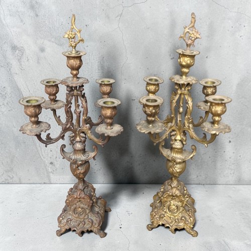 Paire candélabre rocaille - candélabre,