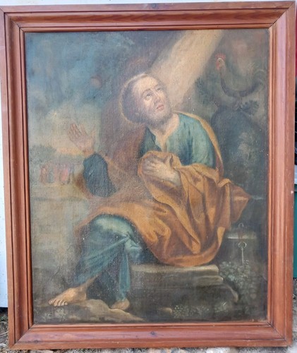 Saint pierre huile sur toile - saint,