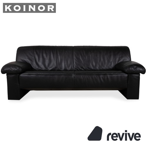 Koinor cuir canapé - noir, trois