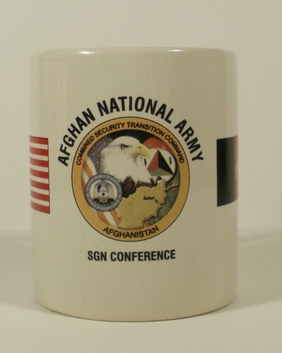 Vintage coffee mug afghan army - coffee,