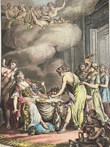 Grande gravure aquarellée