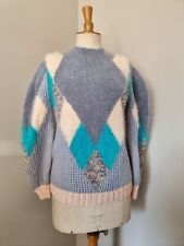MAGNIFIQUE PULL FAIT MAIN LAINES ANNY BLATT EPAULE BALLON MOHAIR LAINE ETAT NEUF