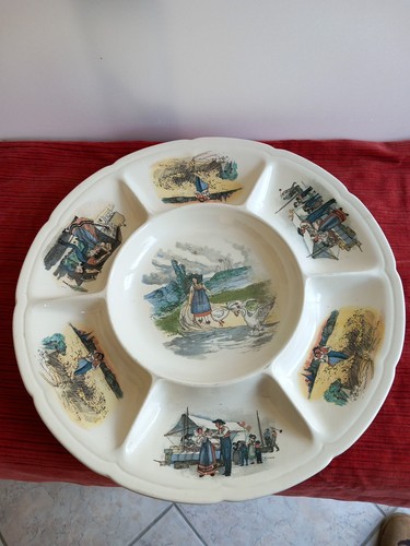 Grand plat rond signé - grand,