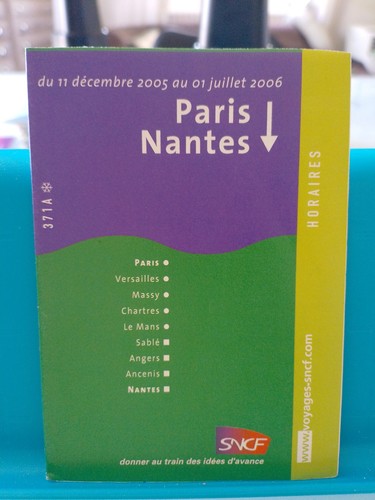 Horaires paris nantes - paris,