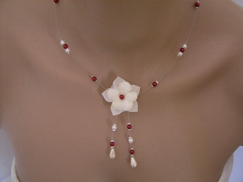 Collier rouge bordeaux - rouge,