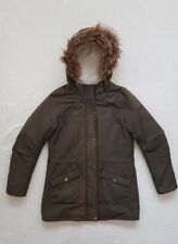 Manteau parka fille vert kaki à capuche, fourré façon sherpa. Gemo 16 ans