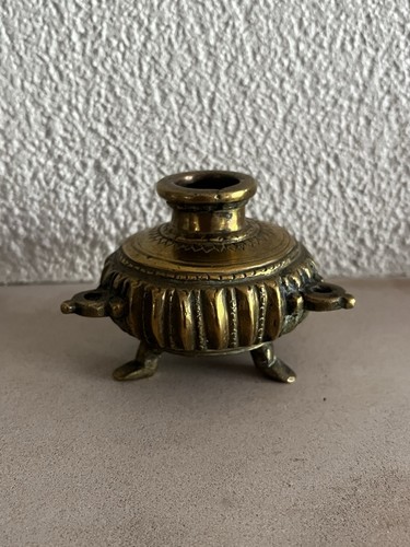 Ancien encrier laiton - ancien, sur