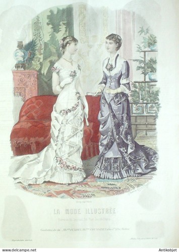 Gravure mode illustree 1880 - gravure,