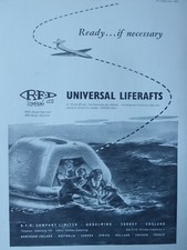 2/1956 PUB RFD AIR SEA SURVIVAL UNIVERSAL LIFERAFT RADEAU PNEUMATIQUE SURVIE AD