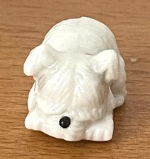 Adorable Fève Petit Chien Chiot poilu Blanc ⭐ Galette des rois French charm !