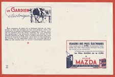 BUVARD - MAZDA - UN GARDIEN ELECTRIQUE - VACHE