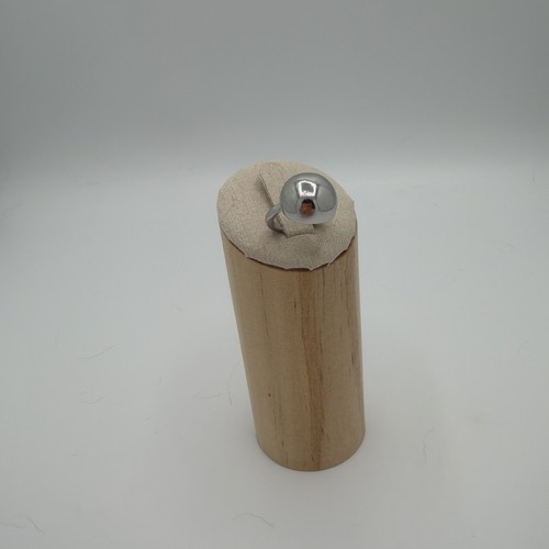 Bague argentée boule polie - bague,