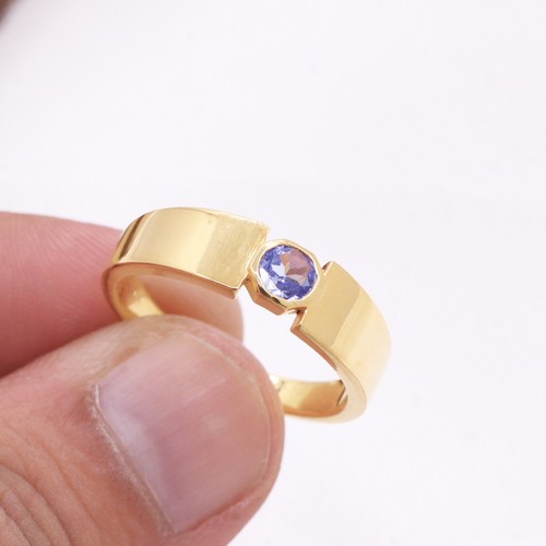 18k jaune plaqué tanzanite - 18k, or